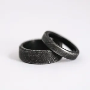 Matching Meteorite Wedding Bands