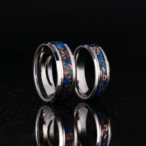 Matching Sunken Artifact Glowstone Wedding Ring Set in Tungsten