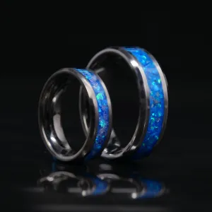 Matching Winter's Howl Glowstone Wedding Ring Set in Tungsten