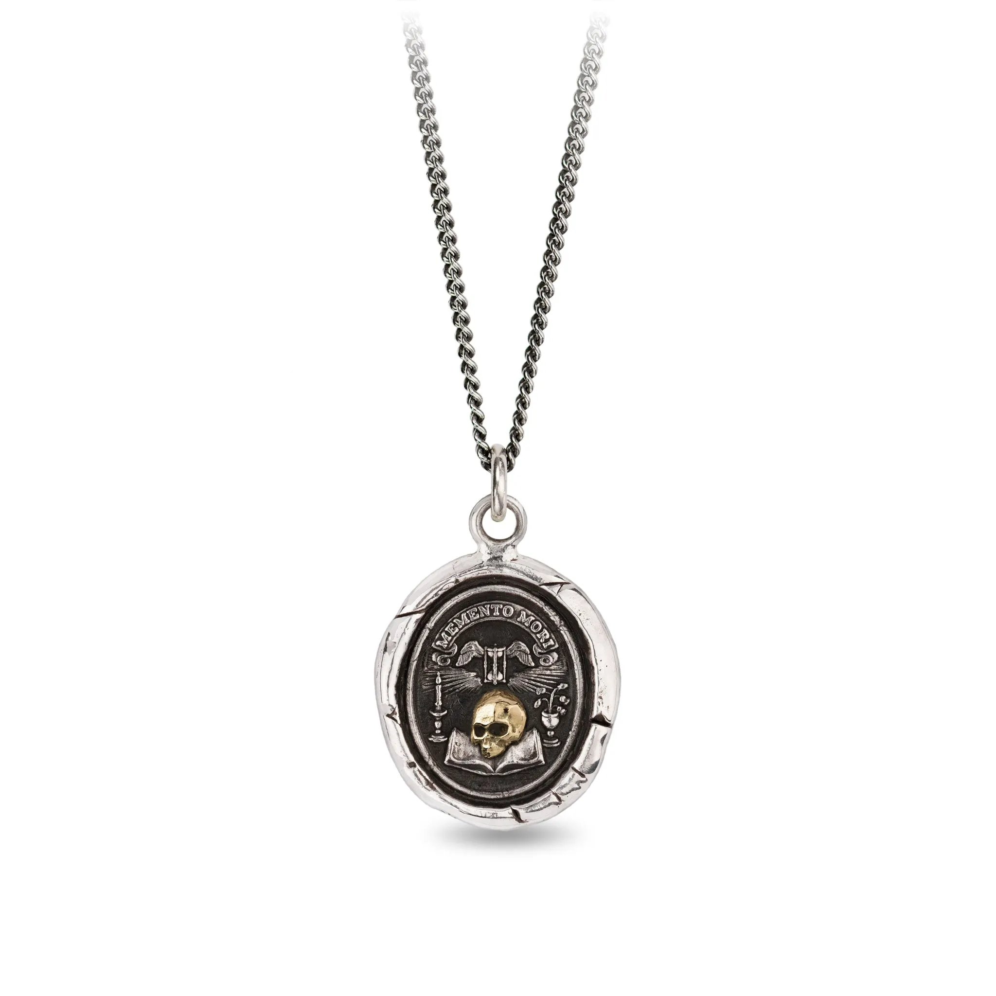 Memento Mori 14K Gold on Silver Talisman