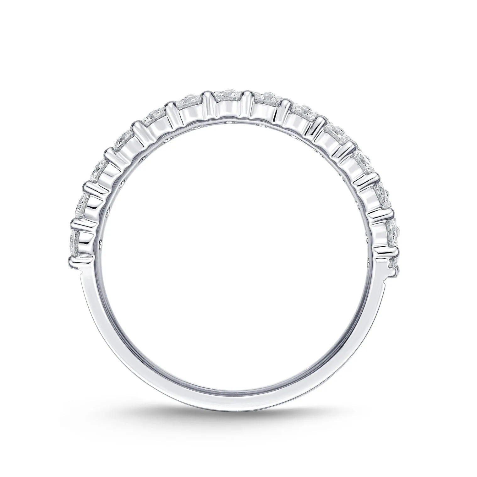 Memoire 18ct White Gold 1 Carat Diamond Paramount Half Round Eternity Ring 4.5mm Shiels