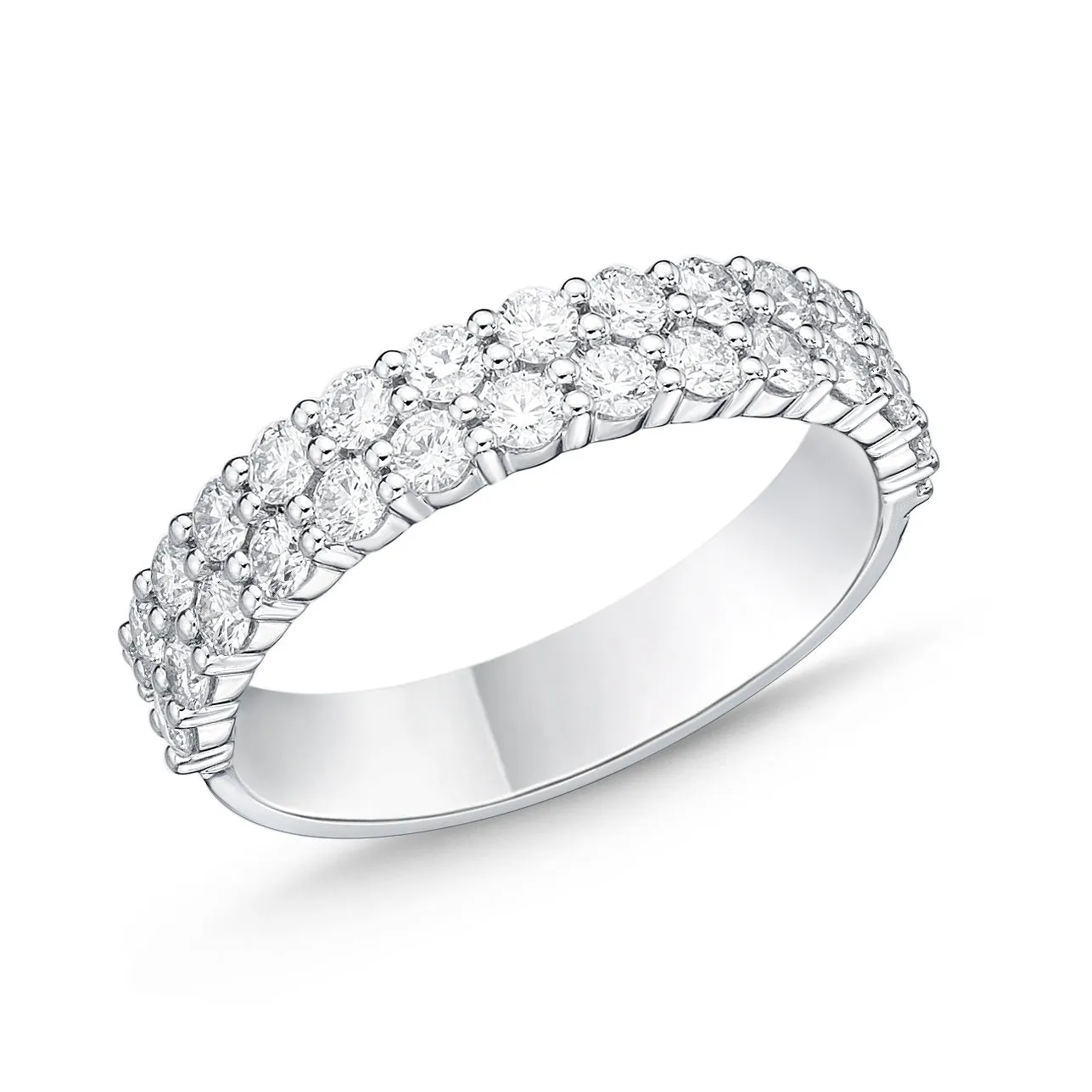 Memoire 18ct White Gold 1 Carat Diamond Paramount Half Round Eternity Ring 4.5mm Shiels