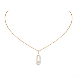 Messika Move Uno Pave 18ct Rose Gold Diamond Necklace