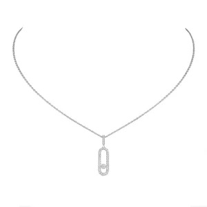 Messika Move Uno Pave 18ct White Gold Diamond Necklace