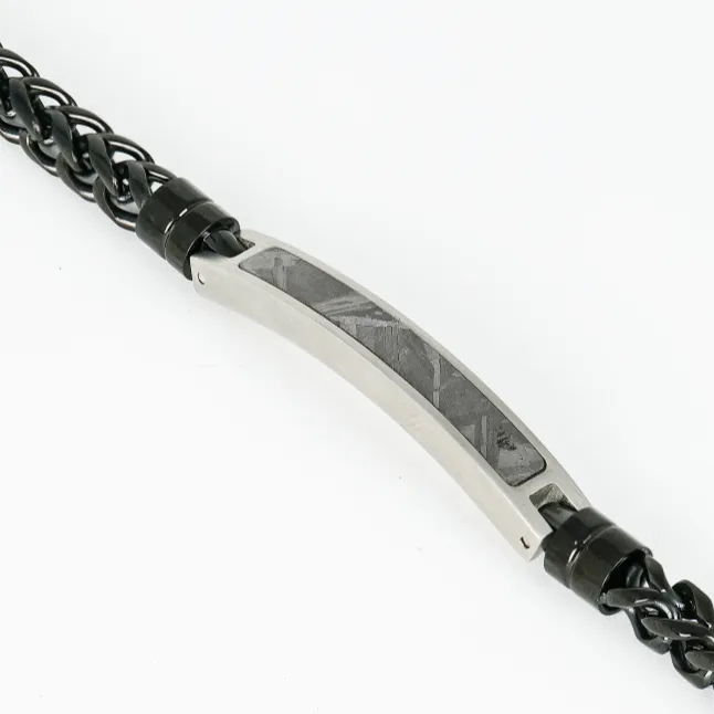 Meteorite ID Tag Black Wheat Chain