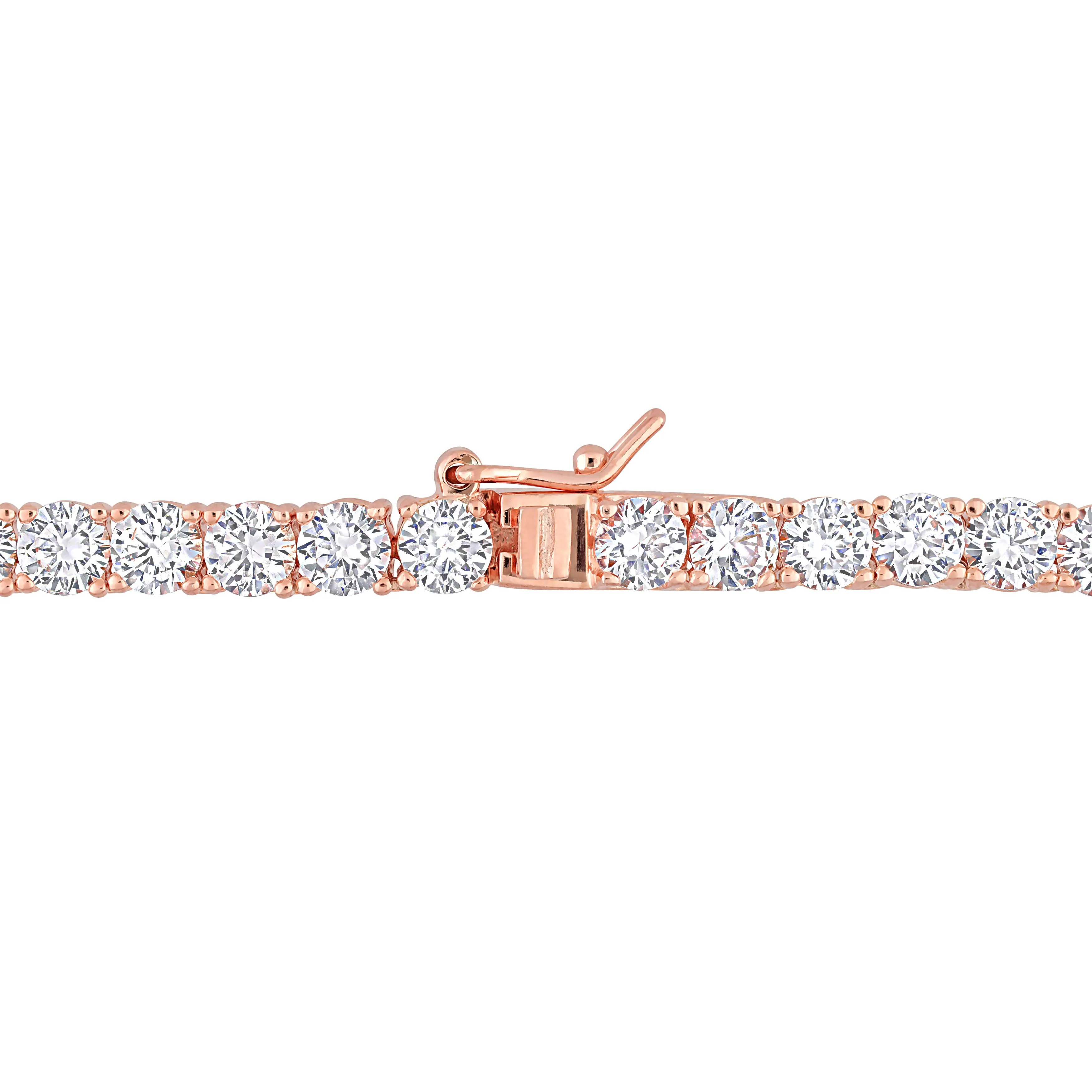 Mimi & Max 47 1/4ct TGW Created White Sapphire Tennis Bracelet and Necklace Set Rose Silver