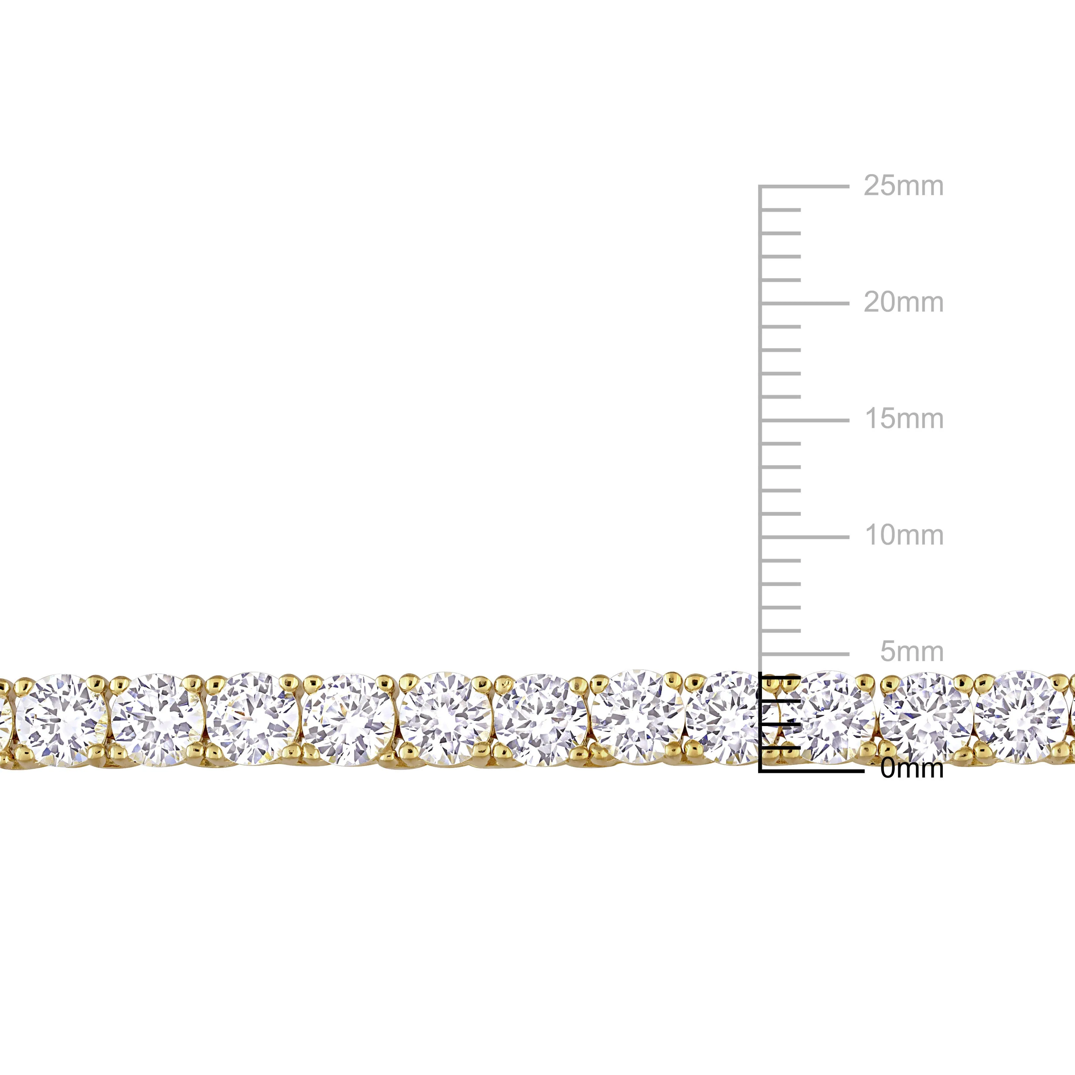 Mimi & Max 47 1/4ct TGW Created White Sapphire Tennis Bracelet and Necklace Set Yellow Silver