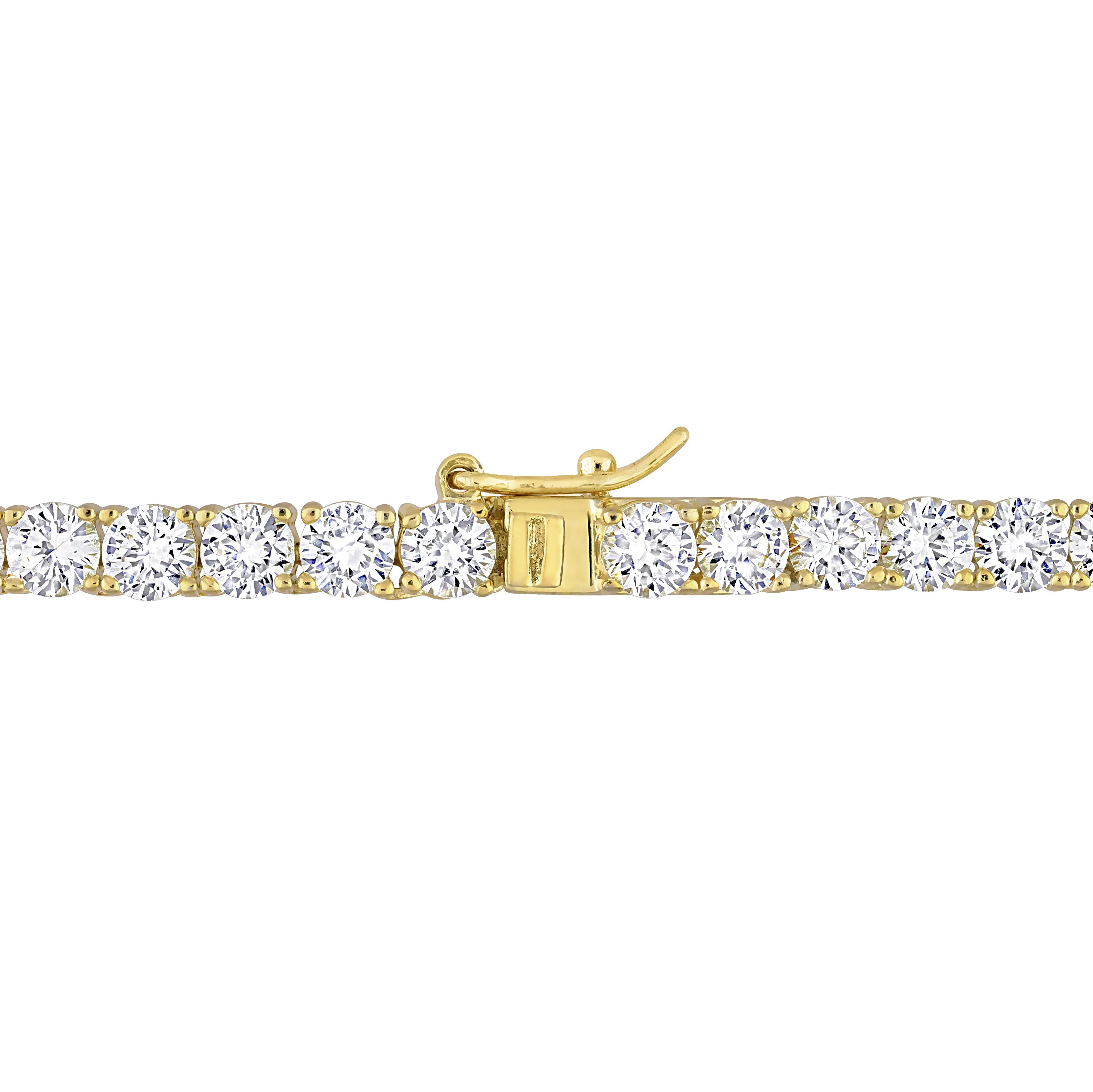 Mimi & Max 47 1/4ct TGW Created White Sapphire Tennis Bracelet and Necklace Set Yellow Silver