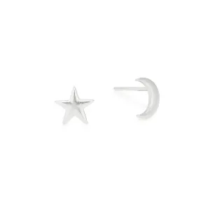 Moon   Star Stud Earrings