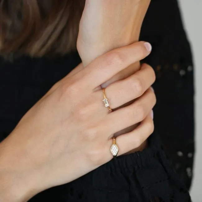 Nord 18K Whitegold Ring w. White Topaz