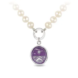 North Star Knotted Freshwater Pearl Necklace - Mystic Violet