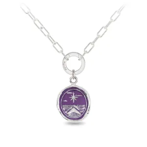 North Star Small Paperclip Chain Necklace - Mystic Violet