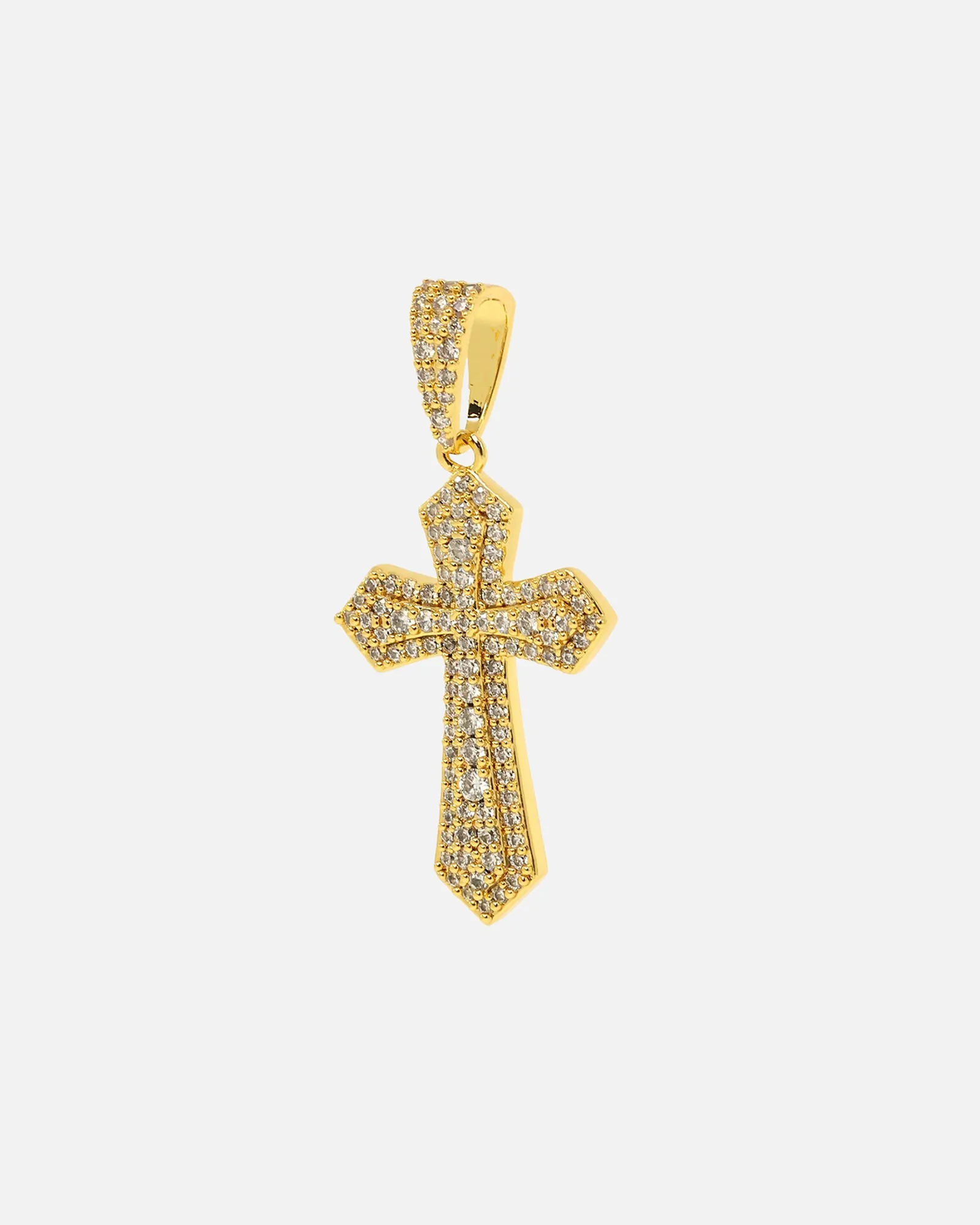 NXS Iced Sanctity Cross Pendant Iced Gold