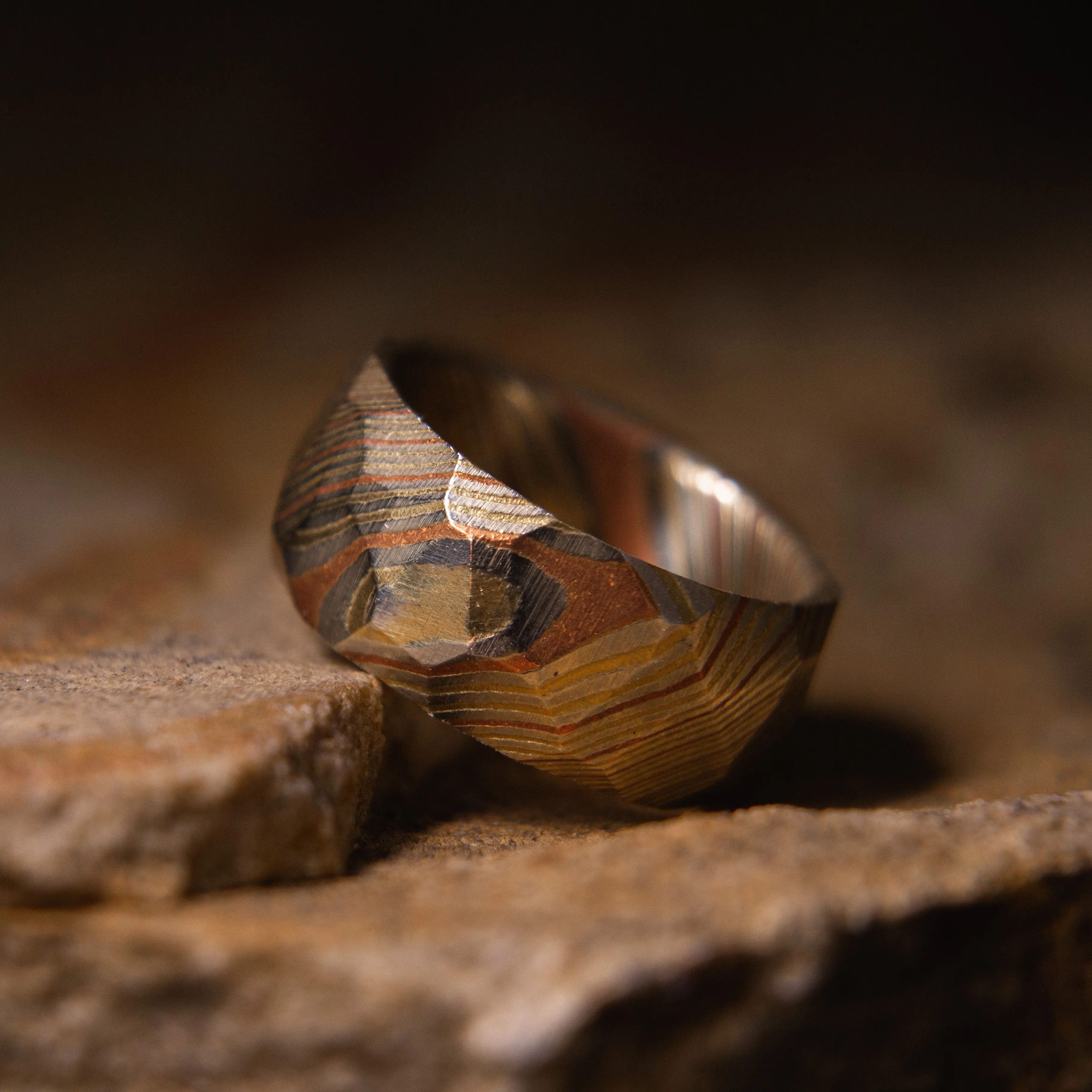 Obsidian Mokume Gane Ring