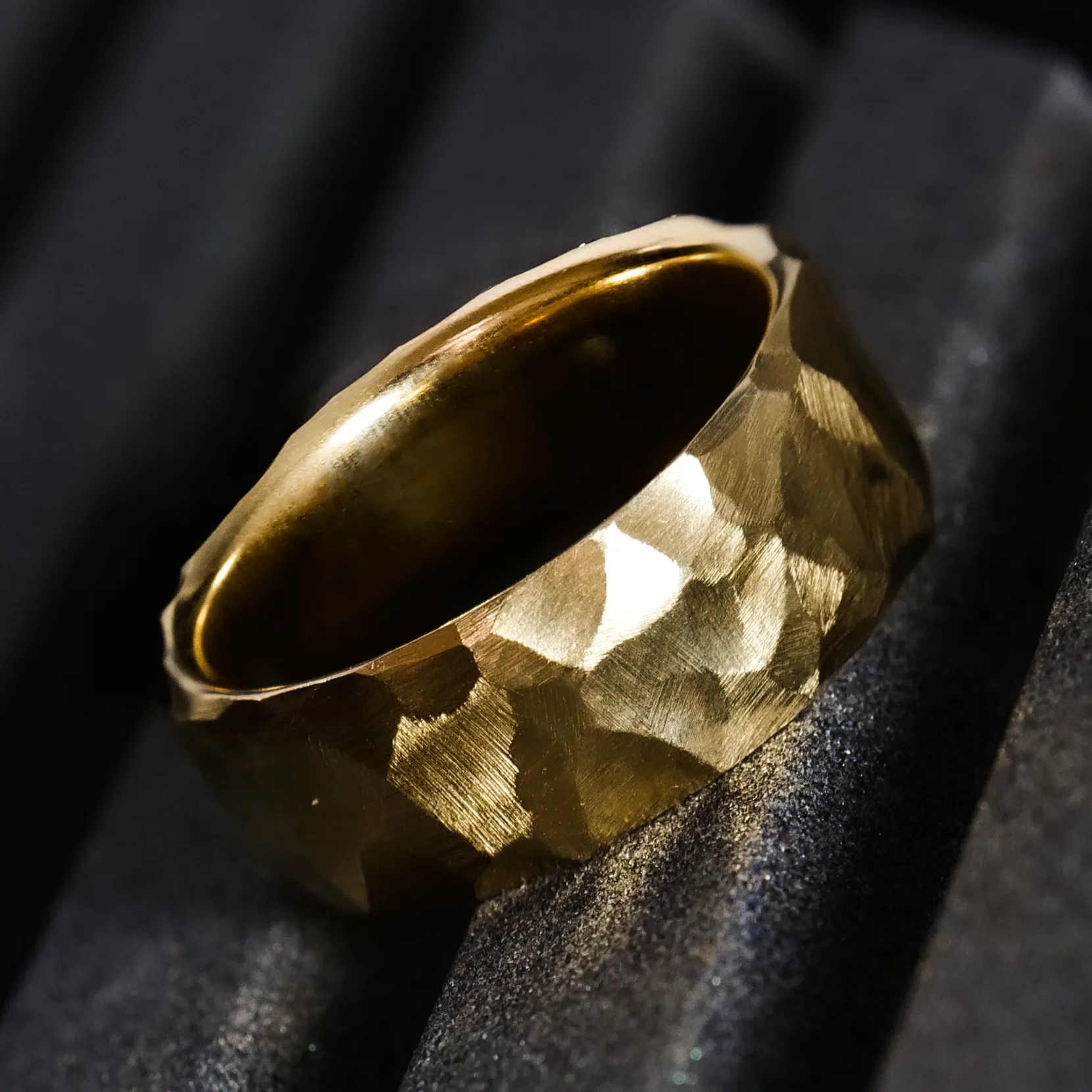 Obsidian Solid Gold Ring