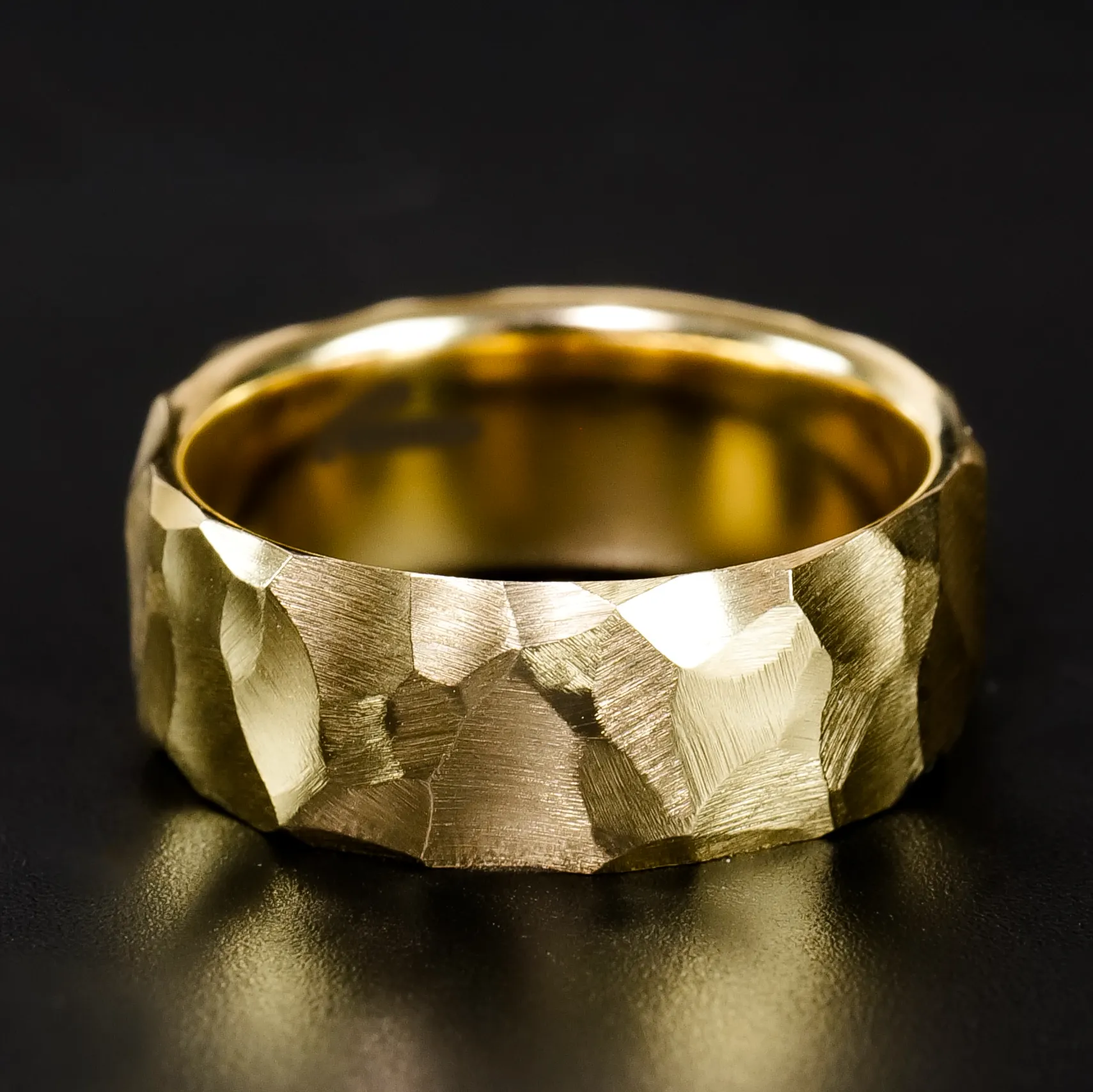 Obsidian Solid Gold Ring