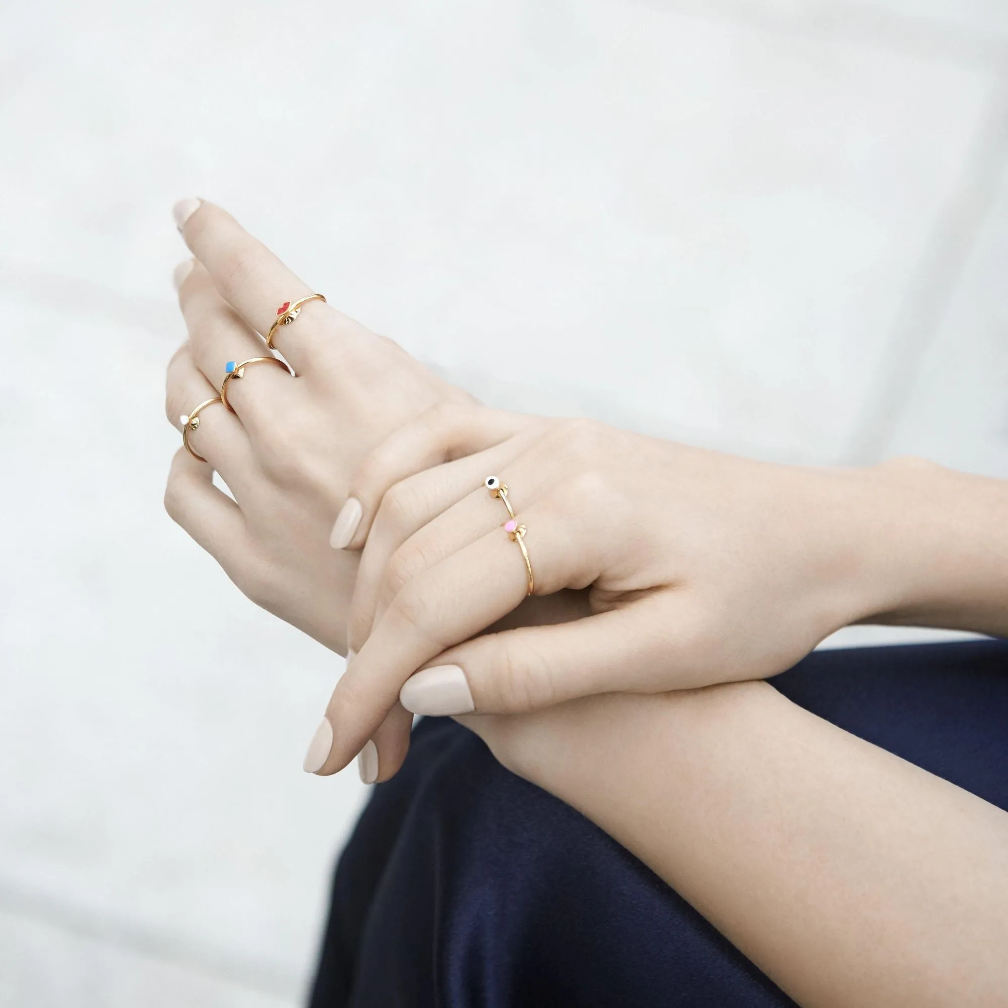 Orbit Infinity Dot Gold Plated Ring