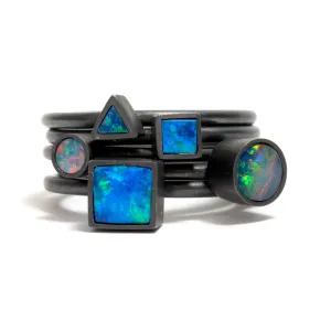 Oxidised Opal Element Stacking Ring Pieces of Eight