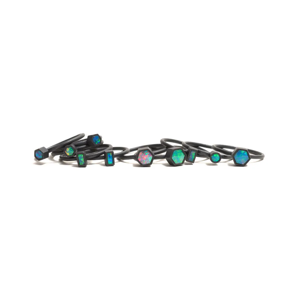 Oxidised Opal Element Stacking Ring Pieces of Eight