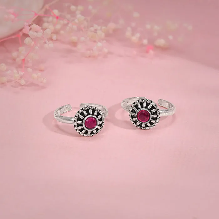 Oxidised Silver Ananya Toe Rings Giva