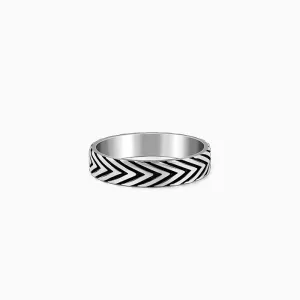 Oxidised Silver Chevron Ring For Him Giva