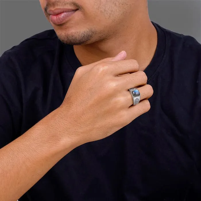 Oxidised Silver Commander Ring For Him Giva