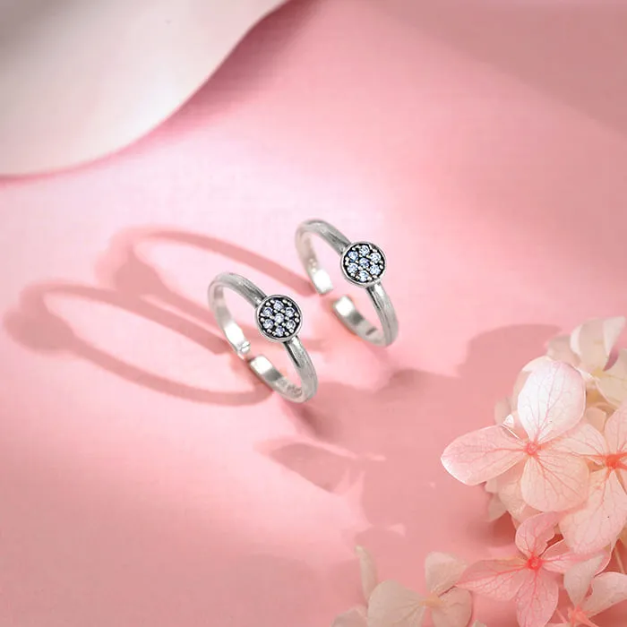 Oxidised Silver Ekam Toe Rings Giva
