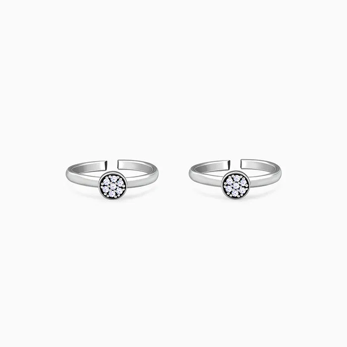 Oxidised Silver Ekam Toe Rings Giva