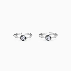 Oxidised Silver Ekam Toe Rings Giva