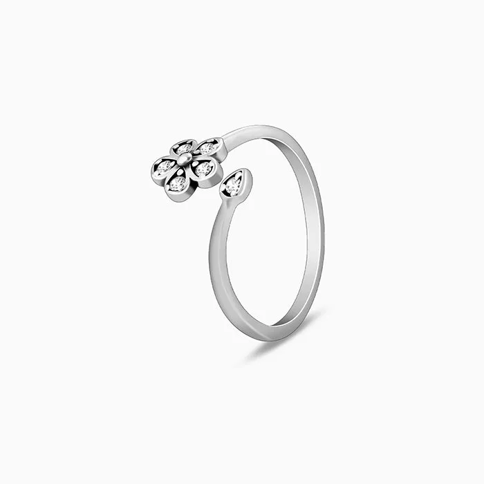 Oxidised Silver Floral Toe Rings Giva