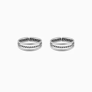 Oxidised Silver Footsie Bling Toe Rings Giva