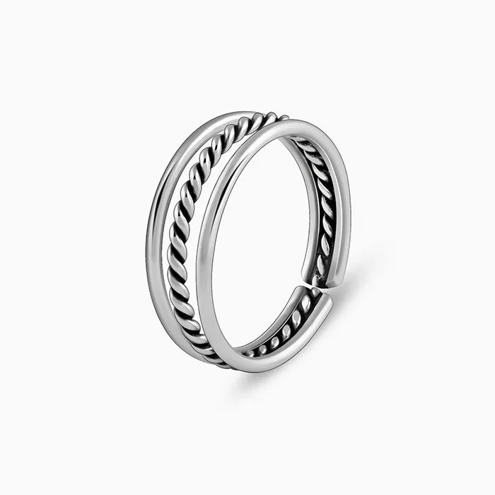Oxidised Silver Footsie Bling Toe Rings Giva