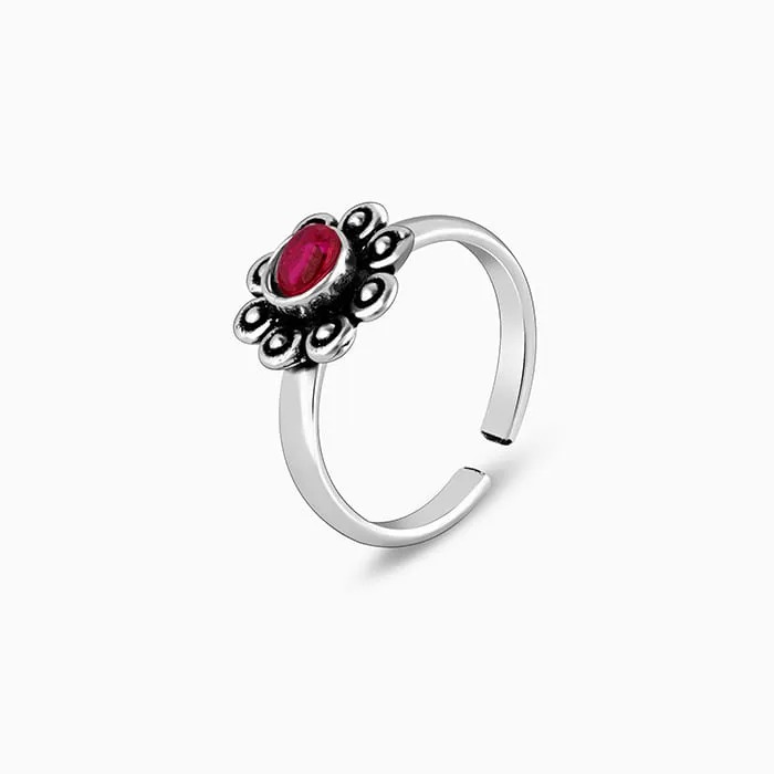 Oxidised Silver Lunar Petals Toe Rings Giva