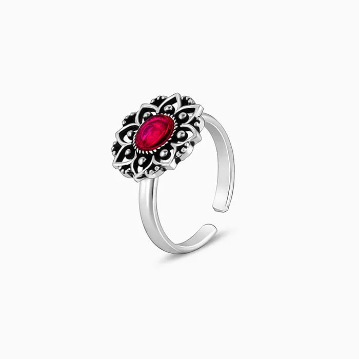 Oxidised Silver Mandala Toe Rings Giva