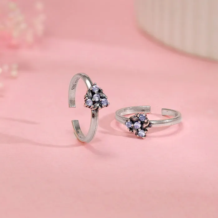 Oxidised Silver Mansi Toe Rings Giva