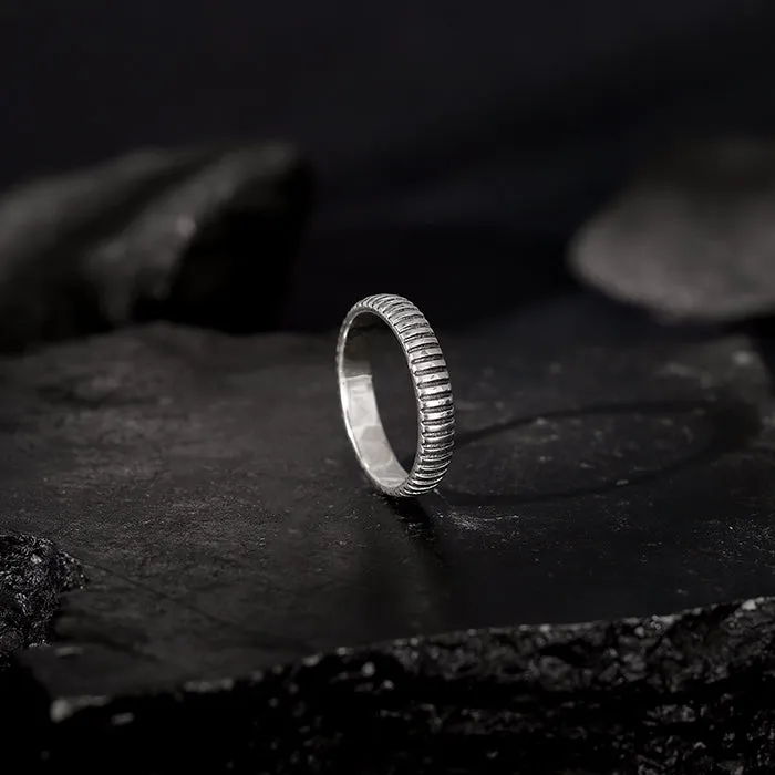 Oxidised Silver Modest Leader Ring For Him Giva