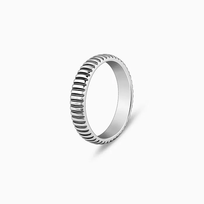 Oxidised Silver Modest Leader Ring For Him Giva