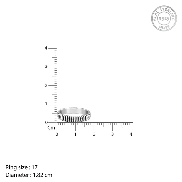 Oxidised Silver Modest Leader Ring For Him Giva