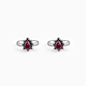 Oxidised Silver Pear Toe Rings Giva