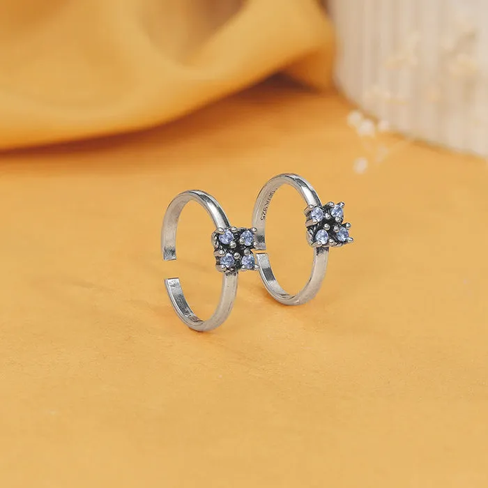 Oxidised Silver Sarva Toe Rings Giva
