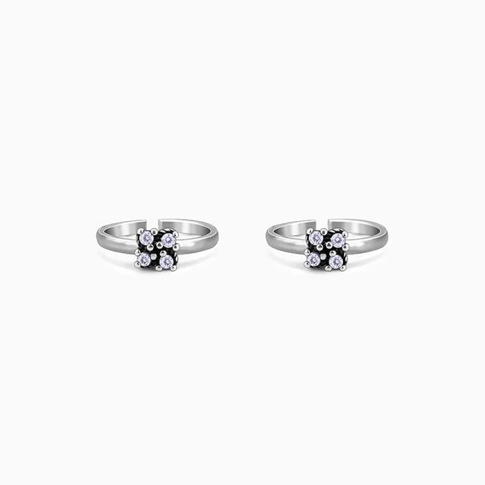 Oxidised Silver Sarva Toe Rings Giva