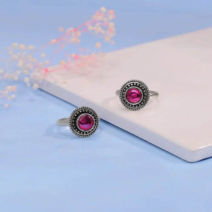 Oxidised Silver Sukriti Toe Rings Giva