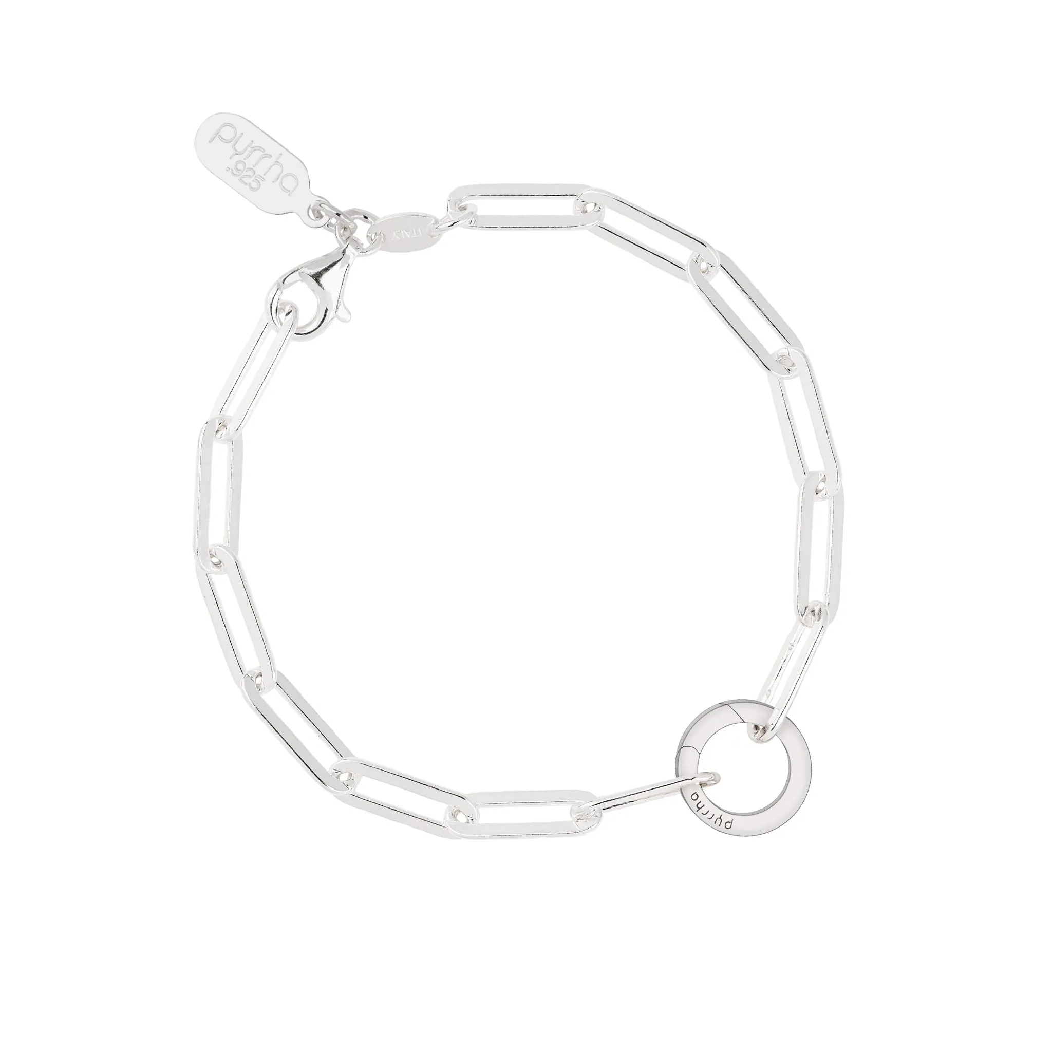 Paperclip Chain Bracelet with Talisman Clip