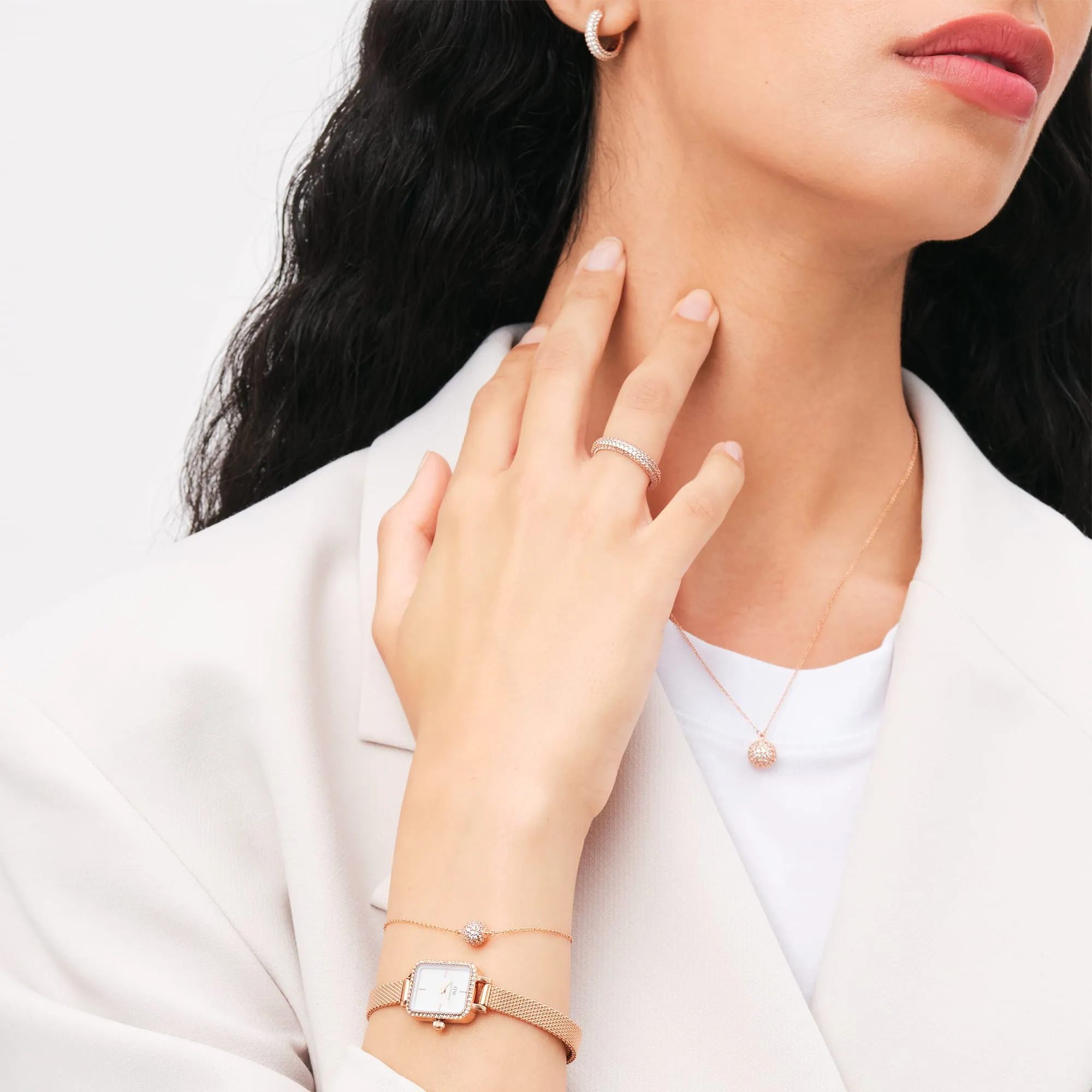 Pavé Crystal Pendant Bracelet Rose Gold Daniel Wellington