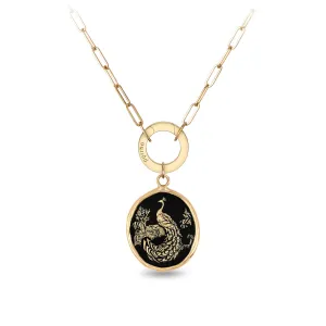 Peacock 14K Gold Long Link Paperclip Chain Necklace