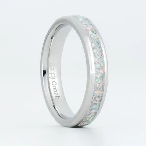 Pearl White Opal Glowstone Stackable Ring