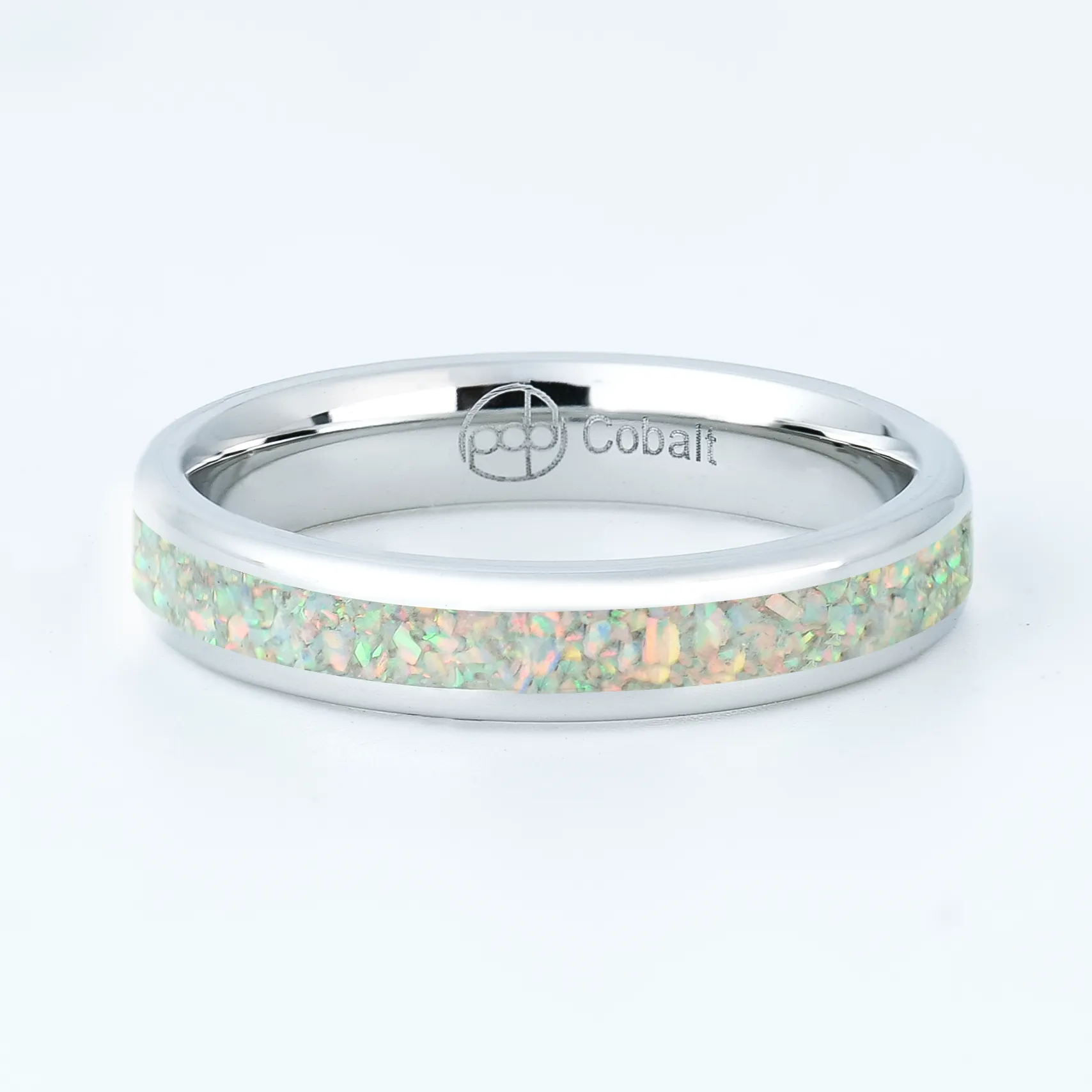 Pearl White Opal Glowstone Stackable Ring
