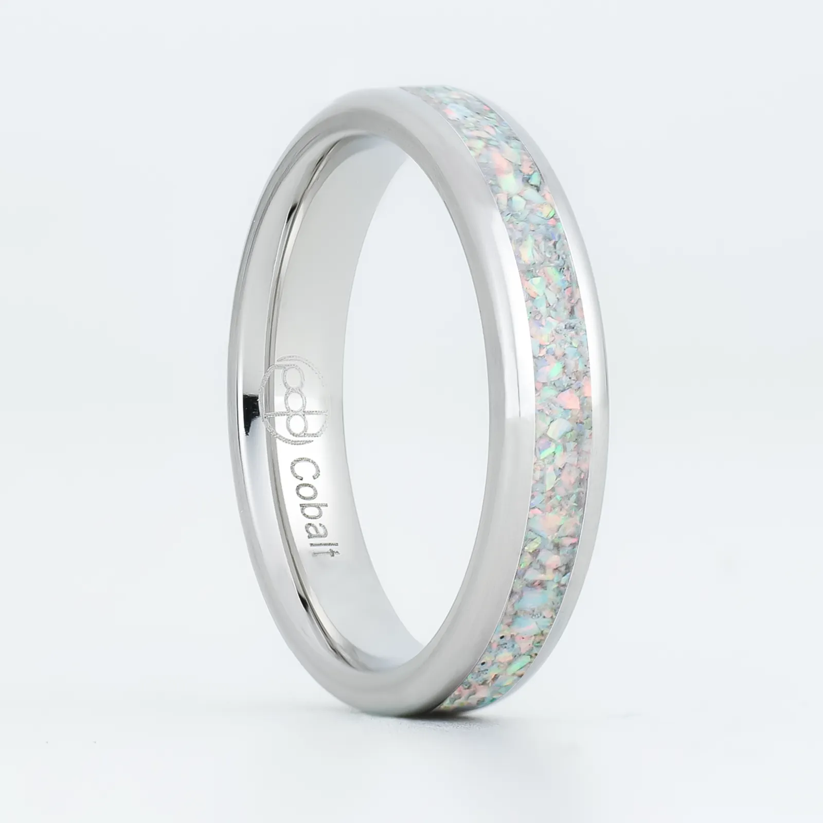 Pearl White Opal Glowstone Stackable Ring