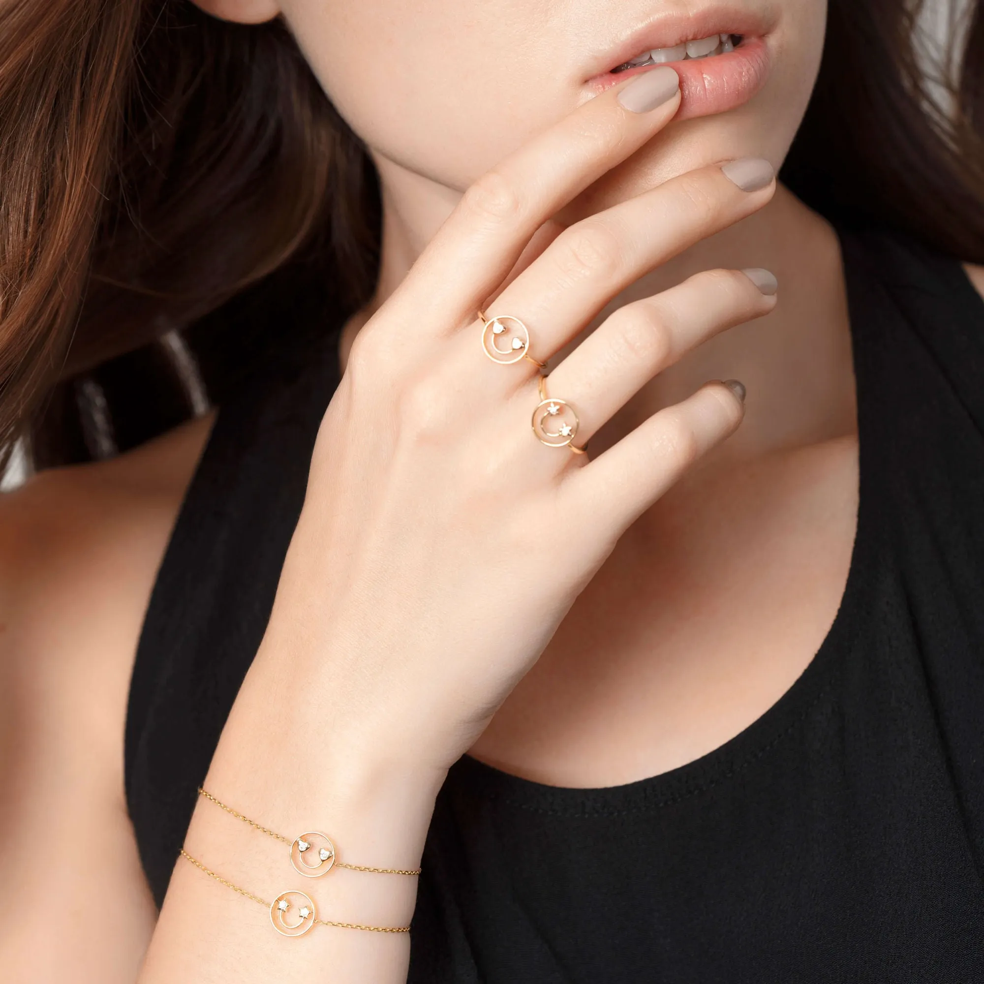 PETIT Belle 14K Gold Ring w. Diamond