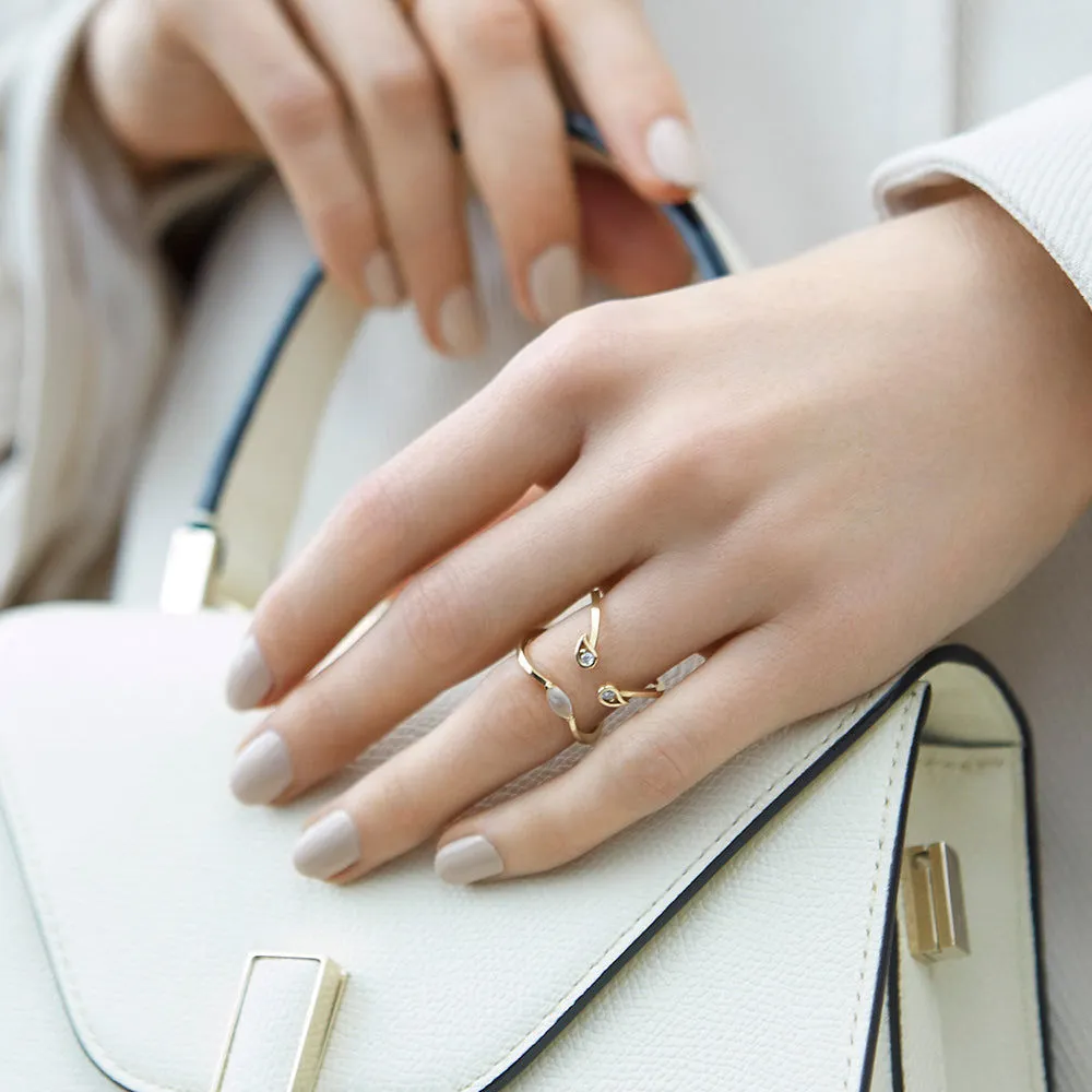 PREMIERE Octavia 18K Gold Ring w. Aquamarine & Citrin